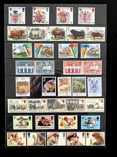 GREAT BRITAIN 1984 COMMEMORATIVE STAMPS YEAR SET MNH MINT 9 x SETS 36 x STAMPS — image 1