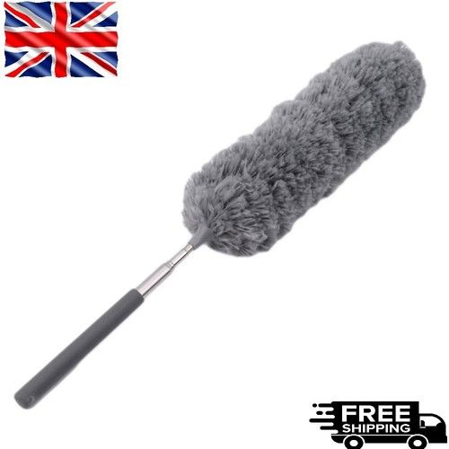 Extendable Feather Duster Telescopic Dust Brush Long Reach Handle UK