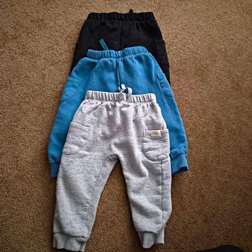 George 3 Pack Unisex Baby Jogger Trousers 9-12 Months Grey Black Black — image 1