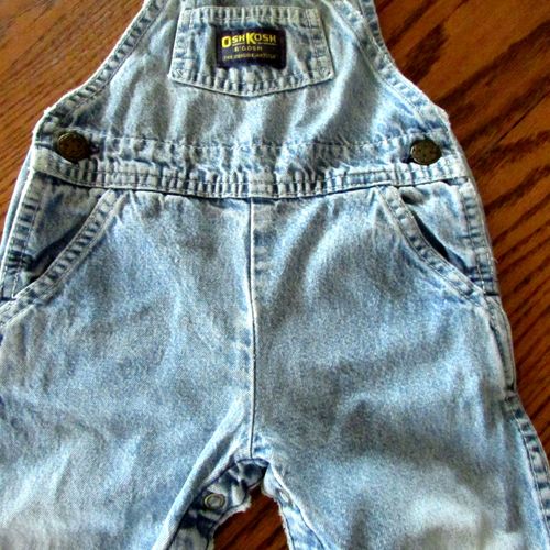 Vintage Baby OshKosh B'Gosh Vestbak Genuine Denim Overalls USA Union Made 6-9 Mo — image 3