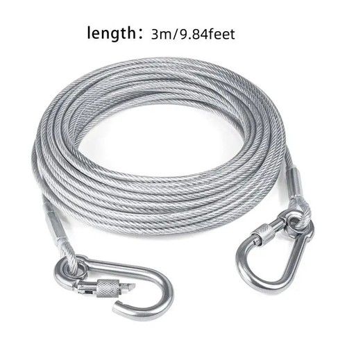 Dog Tie Out Cable Heavy Duty Stainless Steel Outdoor Training Leash