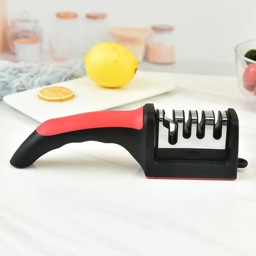 Knife Sharpener 4 Stage Handheld Kitchen Knives Sharpening Tool Stainless Steel