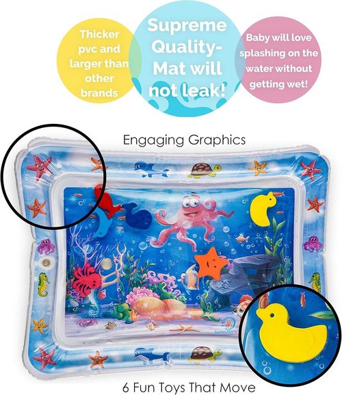 Inflatable Baby Water Play Mat Infants Toddlers Kid Perfect Fun Tummy Time Large — image 5