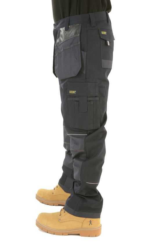 Mens Heavy Duty Knee Pad Pockets Combat Work Trousers - SITE KING HOLSTER POCKET — image 3