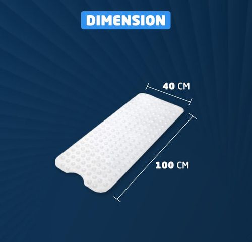 Non Slip Shower Mat Extra Long 100x40cm Clear Bath Mat Anti Mould Suction Cups — image 3