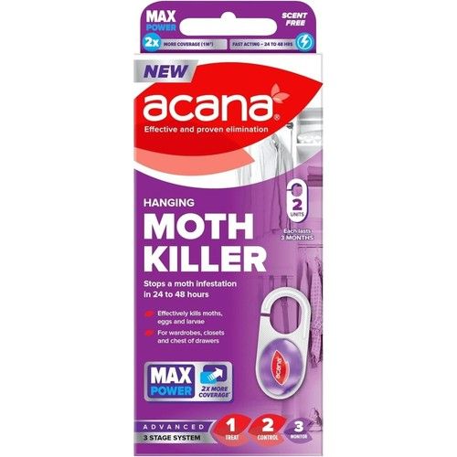 NEW Acana Hanging Moth Proofer Killer Repellent Freshener Fabric Max Power