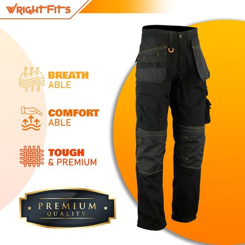 Men Cargo Combat Work Trousers Heavy Duty Holster & Knee Pads Pockets Trade Pant — image 1