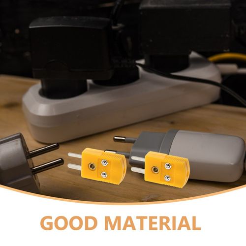 6Pcs Durable ABS Thermocouple Plug Connector K Type Yellow Wire Adapter — image 4