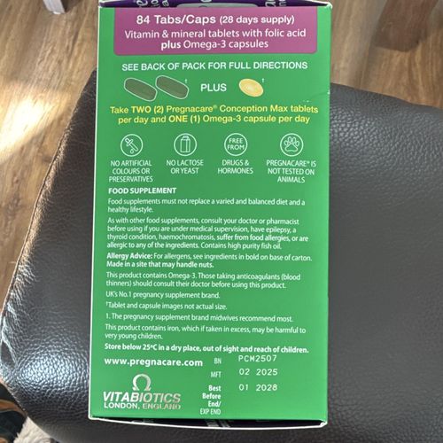 Vitabiotics Pregnacare Conception Max Before Pregnancy 84 Tabs/Caps 28 Day — image 2