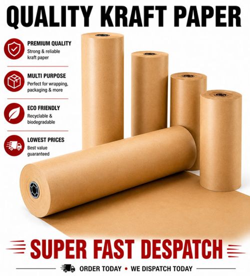 Kraft Paper 90GSM Rolls Brown Recyclable Packaging Wrapping Paper
