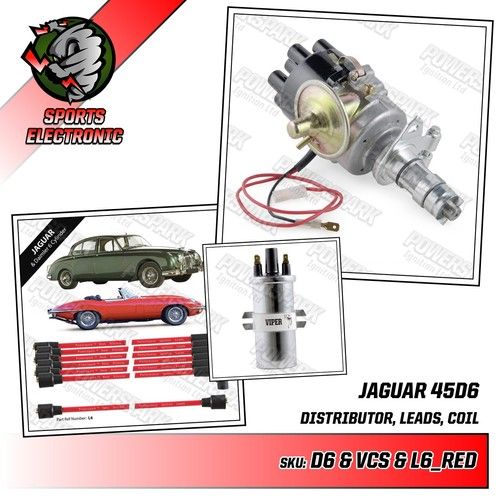 Jaguar Daimler 6 Cyl Electronic Distributor Lucas 45D6 with Coil and HT Leads