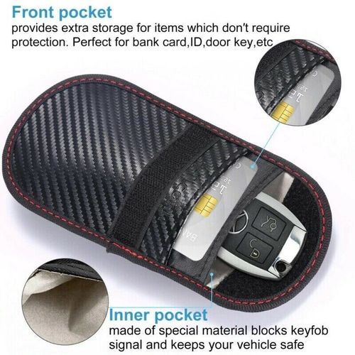 2 Pack Car Key Signal Blocker Case Faraday Cage Pouch Keyless RFID Blocking Bag — image 2