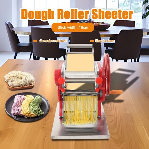 Commercial Manual Dough Roller Sheeter Stainless Noodle Pasta Maker Machine 3mm — image 5