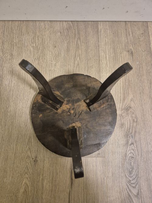Antique Liberty's Japanese Carved Wood Art Nouveau, 3 Leg Stool. VGC. Del Poss. — image 9