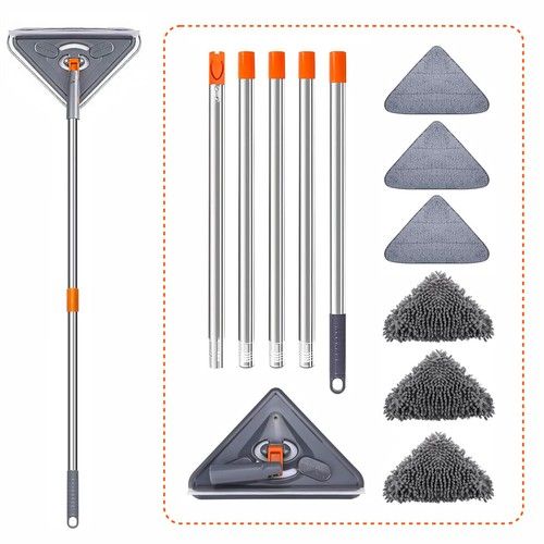 Triangle Cleaning Mop 360° Rotating Head Mop Wall Mop Cleaner Floor Dust Wiper