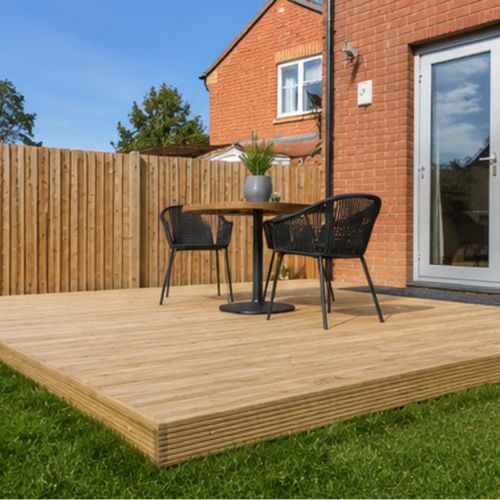 Wooden Garden Decking Complete DIY Kit Pressure Treated Timber Various Sizes — image 5