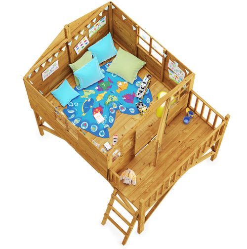 Wooden Outdoor Children Playhouse Tower 6x5 Kids Garden Wendyhouse with Ladder — image 6