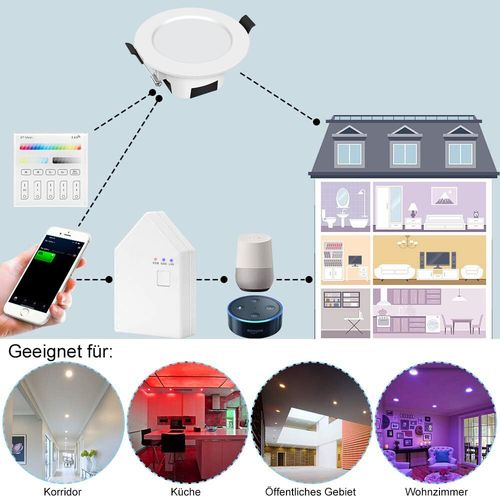 Smart WIFI Bluetooth APP Control LED Downlight Recessed Round Ceiling Spotlight — image 7