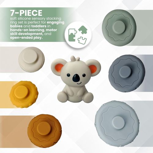 Kyoot Silicone Koala Stacker Stacking Rings Toddler Toy Baby 6 Months+ Baby Gift — image 3