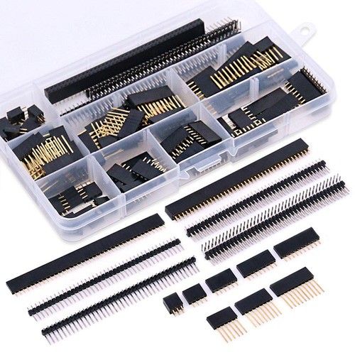 112Pcs 2.54mm Male and Female Pin Header Connector Assortment Kit, 100pcs Shield