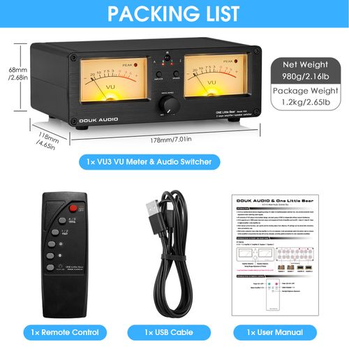 Dual Analog VU Meter 2-way Amplifier/Speaker Audio Switcher Box w/Remote Control — image 10