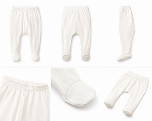 Baby Newborn White Footed Leggings 100% Cotton 6 Month (68cm) 4 Pack New Tagged — image 2