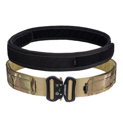 IDOGEAR 2" Tactical Belt Quick Release Metal Buckle Laser MOLLE Mens Belts Army