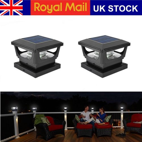 2X Solar Post Cap Lights Solar Fence Post Lights for 3x3" 4x4" Post Garden Yard — image 1