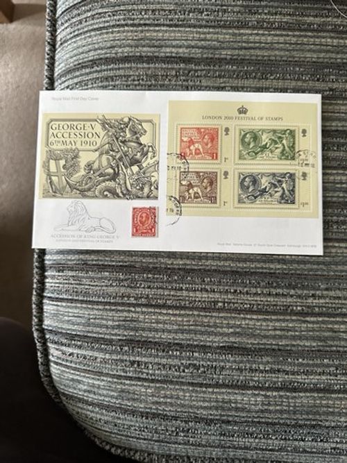Centenary GV Accession To The Throne FDC 2010 Unique Covers With Derby Cancel
