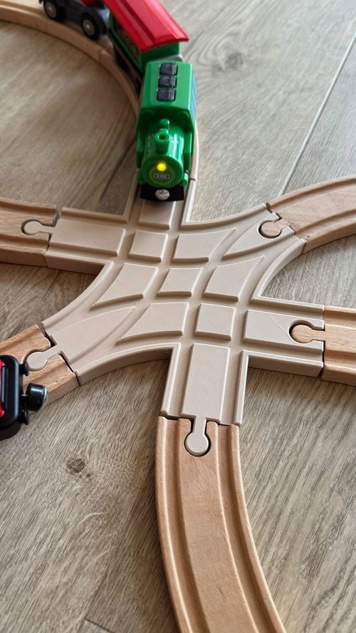 6 Way Split Crossover Junction Wooden Train Track Points - Fits Brio and more! — image 6
