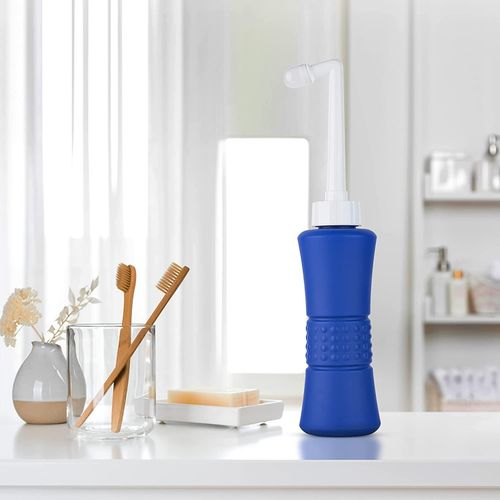Portable Bidet 500Ml Blue Peri Bottle with Waterproof Pouch and Cap ? PP + TPR,  — image 4