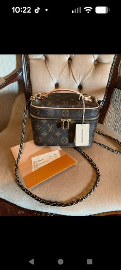 Authentic Louis Vuitton Monogram Nice Mini Vanity Cosmetic Hand Bag M44495