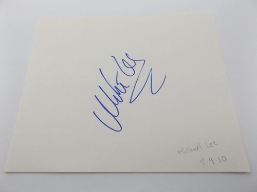 7" x 6" AUTOGRAPH BOOK PAGE SIGNED BY MICHAEL LEE - SPEEDWAY — image 1