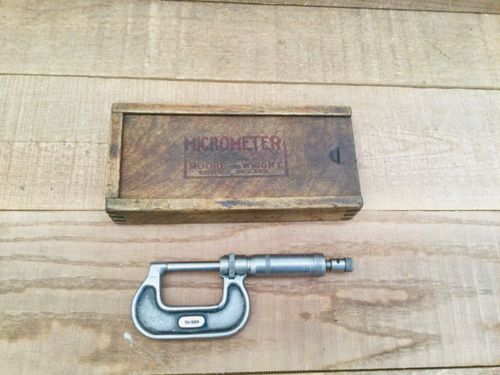 Vintage Moore & Wright Sheffield No. 964  0-1” Micrometer Engineer Machinist — image 1