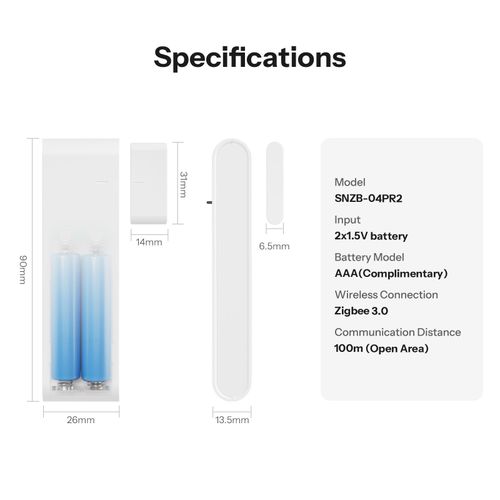 SONOFF SNZB-04PR2 Wireless Alarm Contact Sensor, Zigbee Door Window Sensor 4PCS — image 12