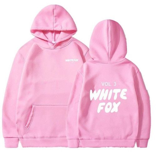 Girls Boys WhiteBlackFoxsPocket Hoodie Kids Sweatshirt Casual Pullover Jumper