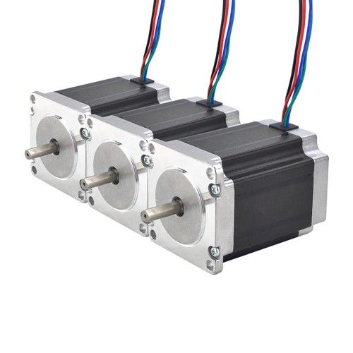 STEPPERONLINE 3PCS Nema 23 CNC Stepper Motor 1.9Nm 2.8A 76mm 6.35mm Shaft