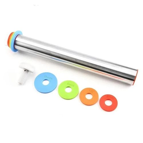 DSL Stainless Steel Adjustable Rolling Pin Thickness Ring Non Stick French Style — image 2