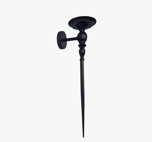 Pair Large Gothic Black Iron Wall Candle Sconces 60cm Medieval Victorian Style — image 3