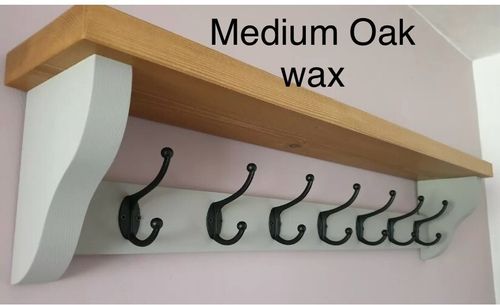 Coat Rack+Shelf Handmade Wall Mounted Floating Double Hooks Rustic  Farmhouse  — image 4