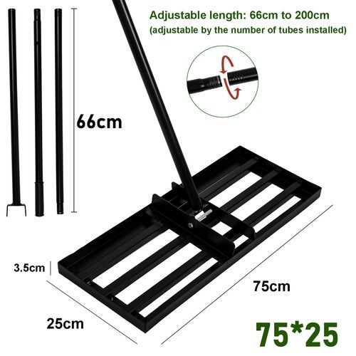 Lawn Leveller Rake Levelling Lute Gardening Tool Heavy Duty Galvanised Grass Bed