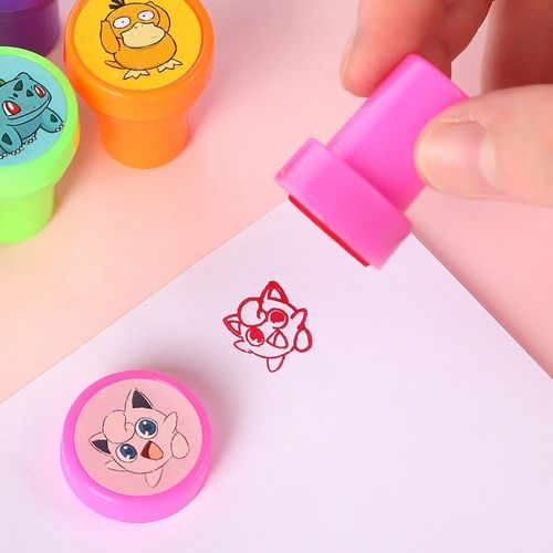 12PCS Pokemon Anime Color Mini Seal Pikachu Gengar Snorlax Cartoon Cute Stamp — image 7