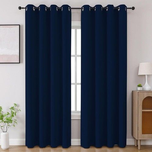 2PCS Blackout Curtains Eyelet Ring Top Thick Thermal Ready Made Pair + Tie Backs