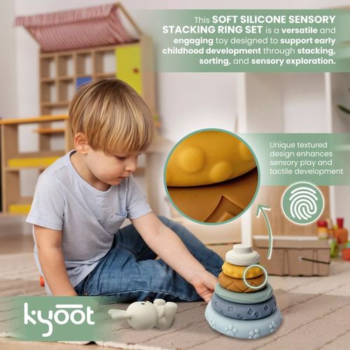 Kyoot Silicone Rabbit Stacker Stacking Rings Toddler Toy Baby 6 Month+ Gift Idea — image 2
