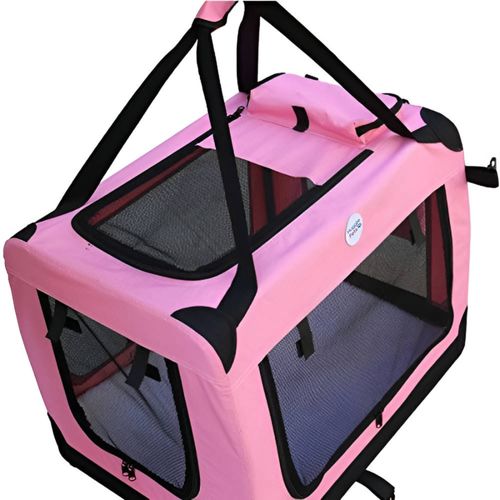 HugglePets Fabric Dog Crate Puppy Carrier - Cat Travel Cage Carry Pet Bag 4 Size — image 6