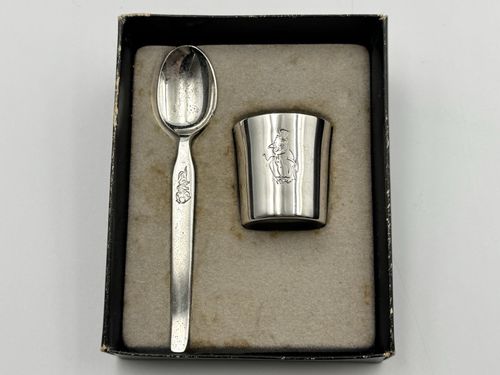 Falstaff Vintage Silver Plated Egg Cup Spoon Set Once Upon A Time in Box — image 2