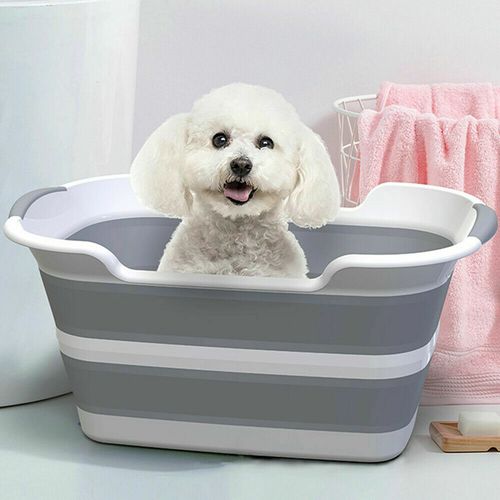 Folding Baby Shower Bathtub Portable Pet Dog Bath Tub Laundry Storage Basket — image 6