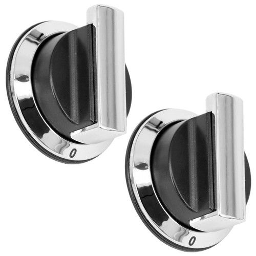 Gas Hob Control Knob Rangemaster Genuine Cooker Part Black Chrome P059074 x 2
