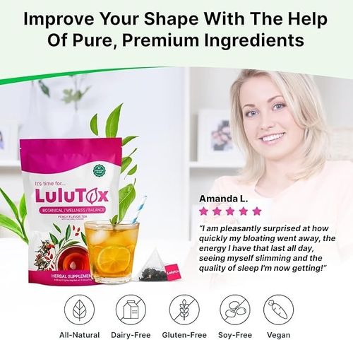 2 x LULUTOX Original Detox Tea Herbal Blend for Healthy Weight PEACH - 56 Bags — image 7