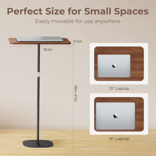Multi-functional Adjustable Laptop Floor Stand Projector Rack Dining/CoffeeTable — image 3